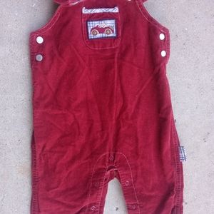 Koala baby boutique red overalls boy  6-9 months